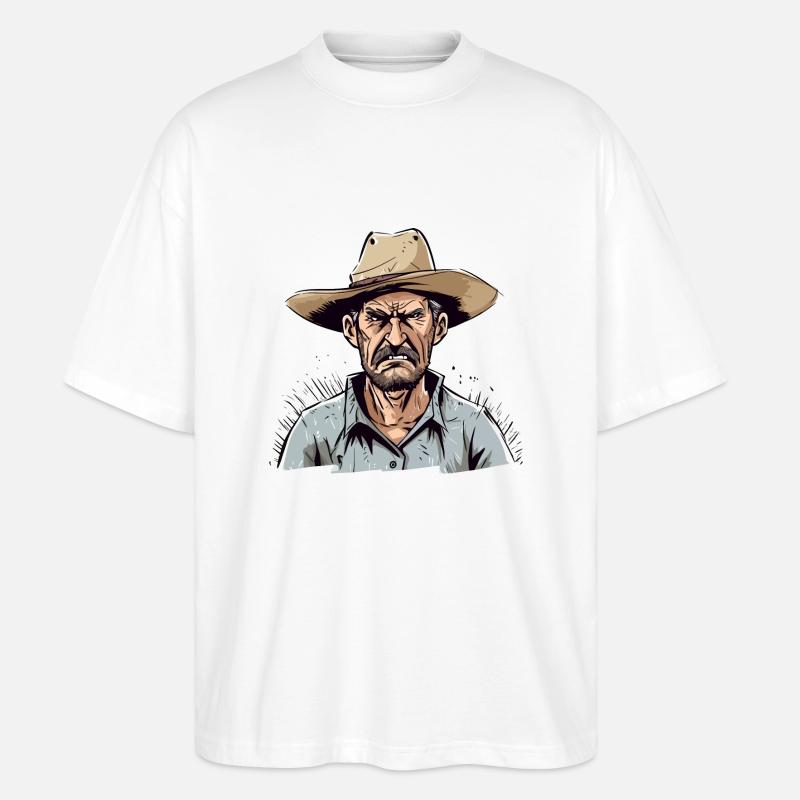 Wütender Bauer Nr. 1 - Stanley/Stella Oversized Unisex Bio T-Shirt Blaster 2.0 - Weiß