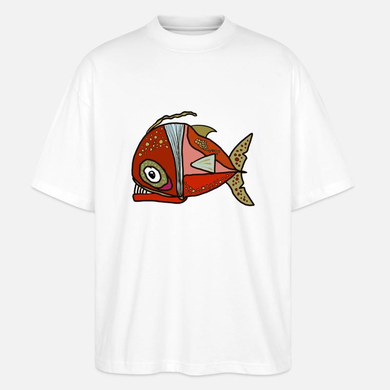 Fisch - Stanley/Stella Oversized Unisex Bio T-Shirt Blaster 2.0 - Weiß