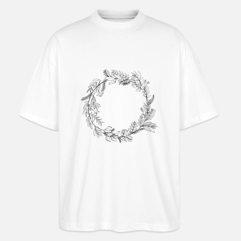 Blomsterkrans - Stanley/Stella Oversize Unisex Øko T-shirt Blaster 2.0 - hvid