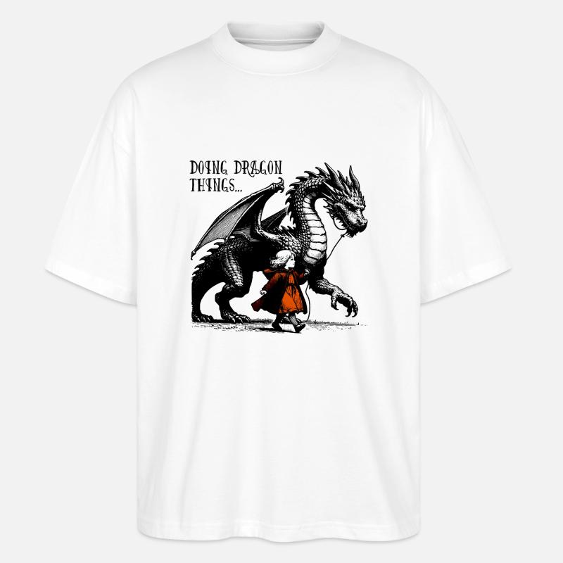 Doing Dragon Things - Stanley/Stella Oversized Unisex Bio T-Shirt Blaster 2.0 - Weiß