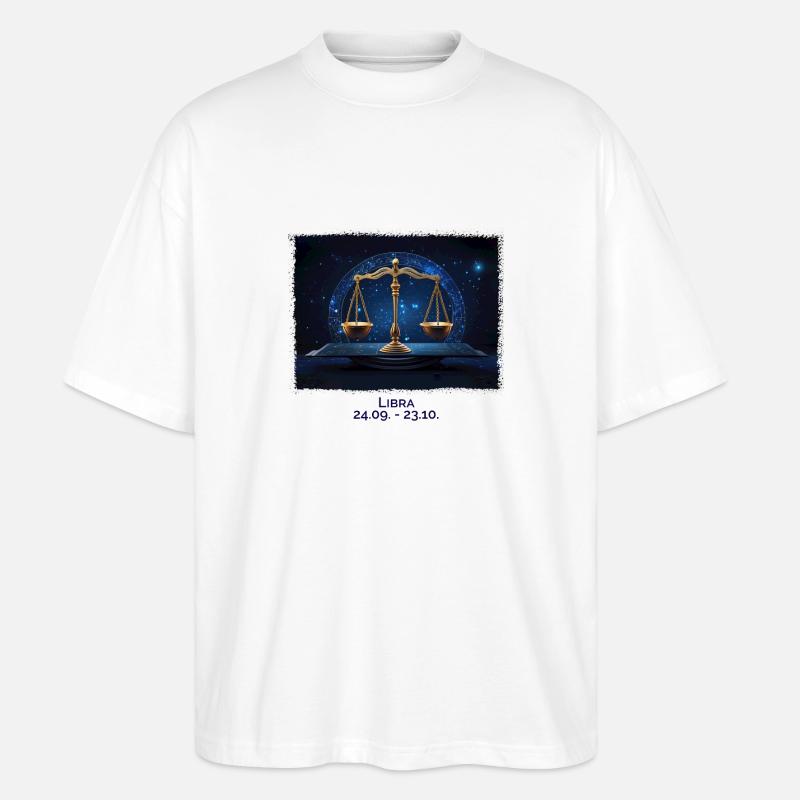 Sternzeichen Waage Datum - Stanley/Stella Oversized Unisex Bio T-Shirt Blaster 2.0 - Weiß