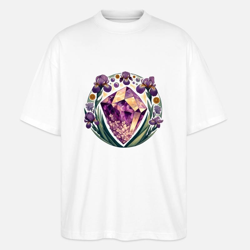 Amethyst-Iris - Stanley/Stella Oversized Unisex Bio T-Shirt Blaster 2.0 - Weiß