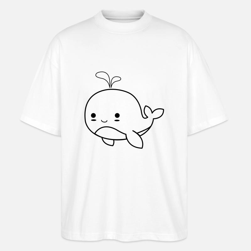 Bébé baleine 01 - T-shirt bio Blaster 2.0 coupe oversize Stanley/Stella Unisexe - blanc
