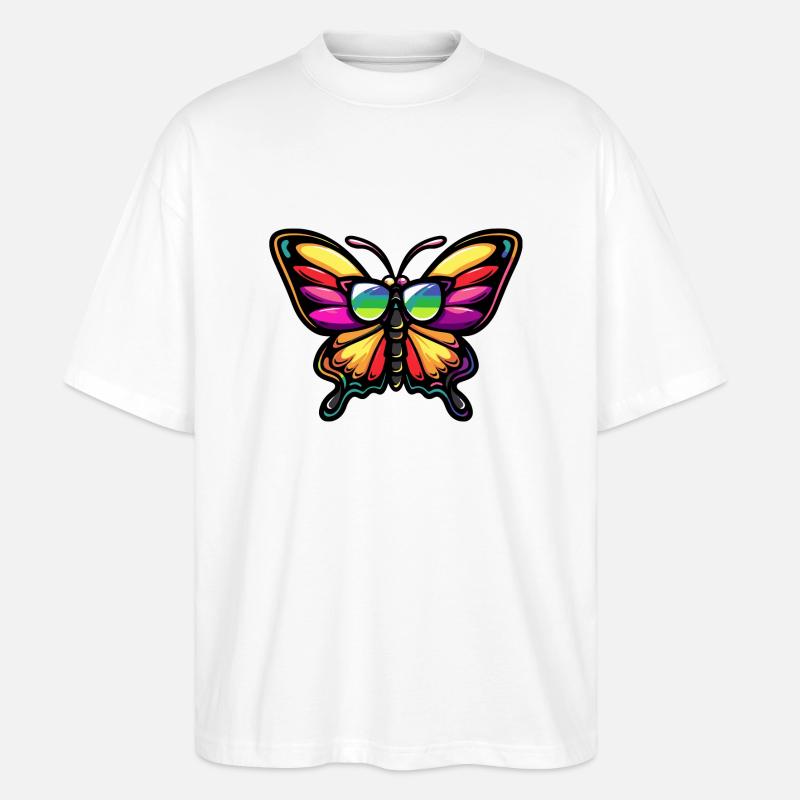 Schmetterling Comic Cool - Stanley/Stella Oversized Unisex Bio T-Shirt Blaster 2.0 - Weiß