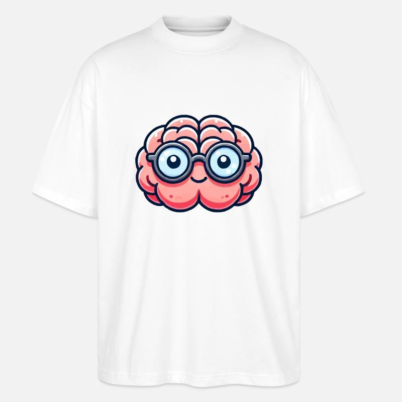 brain comic nerd - Stanley/Stella Oversized Unisex Organic T-shirt Blaster 2.0 - white