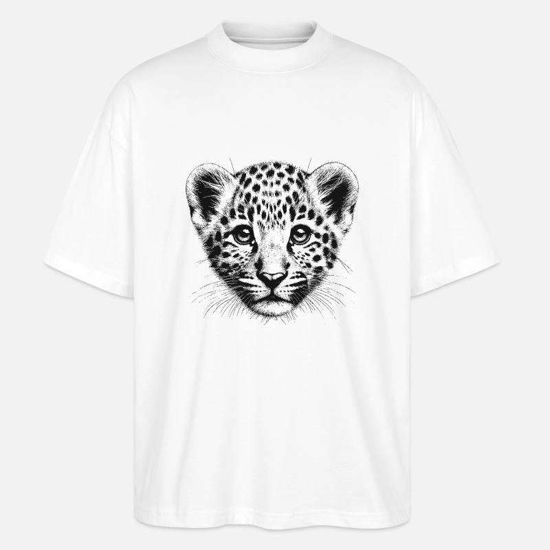 Leopard - Stanley/Stella Oversized Unisex Bio T-Shirt Blaster 2.0 - Weiß