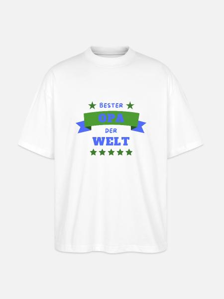 Bester Opa der Welt - Stanley/Stella Oversized Unisex Bio T-Shirt Blaster 2.0 - Weiß