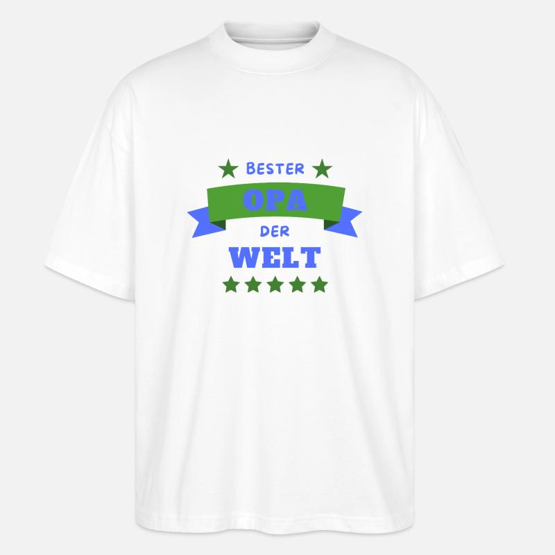 Bester Opa der Welt - Stanley/Stella Oversized Unisex Bio T-Shirt Blaster 2.0 - Weiß