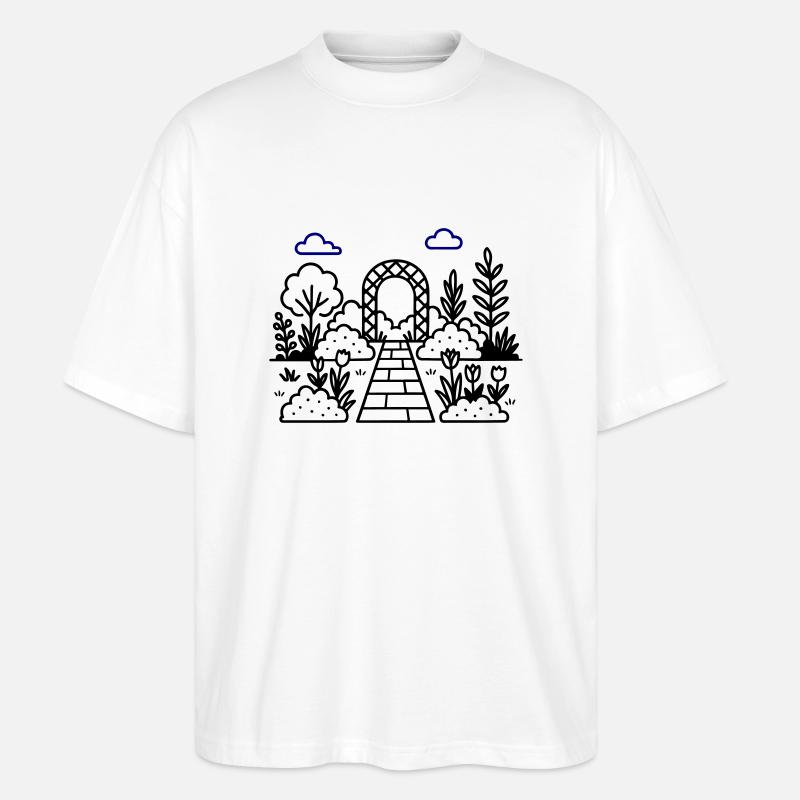 Logo de pépinière de jardin - T-shirt bio Blaster 2.0 coupe oversize Stanley/Stella Unisexe - blanc