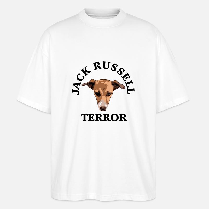 Jack Russell terror - Stanley/Stella Oversized Unisex Bio T-Shirt Blaster 2.0 - Weiß