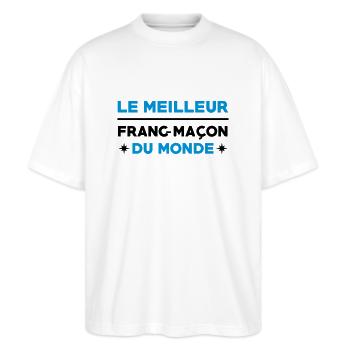 Franc-Maçonnerie / Franc Maçonnerie / Franc Maçon - T-shirt bio Blaster 2.0 coupe oversize Stanley/Stella Unisexe - blanc - Devant - Alina (178cm) & Michal (187cm)