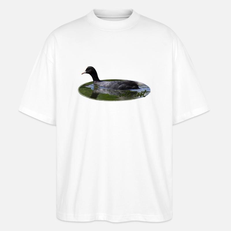 Blässhuhn Wasservogel Vogel - Stanley/Stella Oversized Unisex Bio T-Shirt Blaster 2.0 - Weiß
