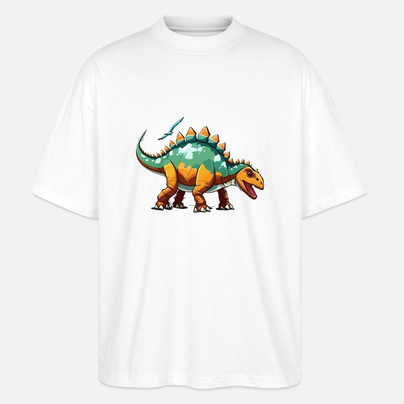 Friendly Stegosaurus - Stanley/Stella Oversized Unisex Organic T-shirt Blaster 2.0 - white