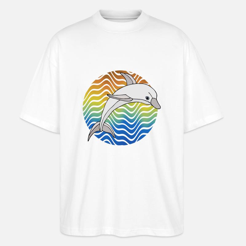 Delfin - Stanley/Stella Oversized Unisex Bio T-Shirt Blaster 2.0 - Weiß