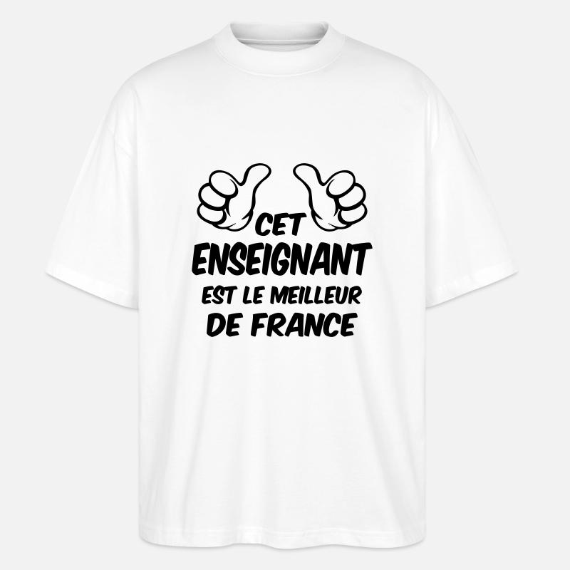 MEILLEUR ENSEIGNANT - T-shirt bio Blaster 2.0 coupe oversize Stanley/Stella Unisexe - blanc
