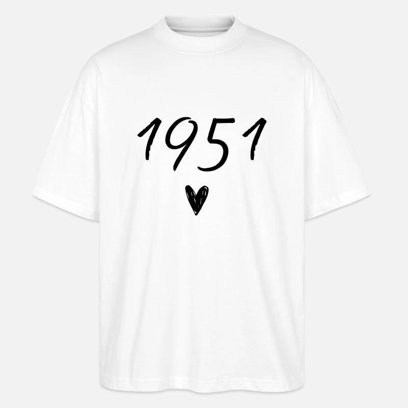 Herzjubiläum 1951 - Stanley/Stella Oversized Unisex Bio T-Shirt Blaster 2.0 - Weiß
