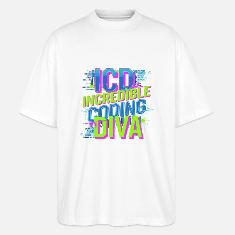 Creative minds in medical code - Stanley/Stella Oversized Unisex Organic T-shirt Blaster 2.0 - white