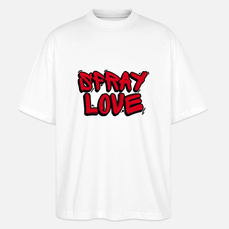 Spray Love - Stanley/Stella Oversized Unisex Bio T-Shirt Blaster 2.0 - Weiß