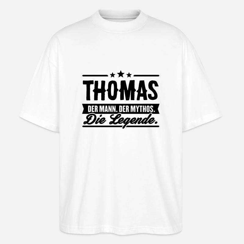 Mann Mythos Legende Thomas - Stanley/Stella Oversized Unisex Bio T-Shirt Blaster 2.0 - Weiß