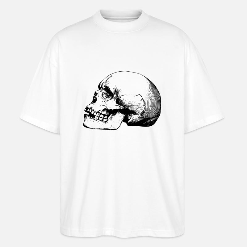 Totenkopf - Stanley/Stella Oversized Unisex Bio T-Shirt Blaster 2.0 - Weiß