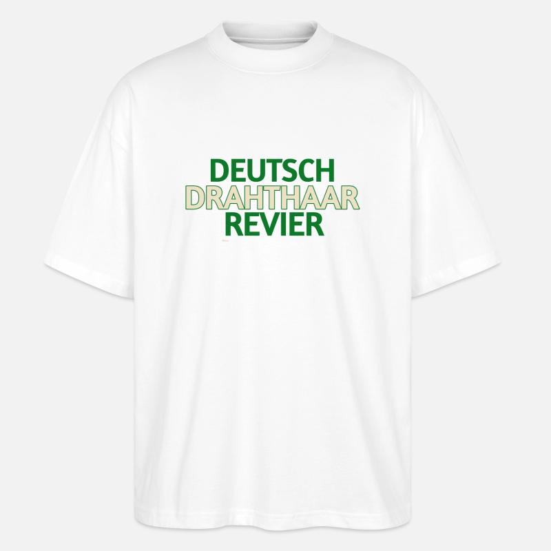 German Wirehaired Pointer - Stanley/Stella Oversized Unisex Organic T-shirt Blaster 2.0 - white