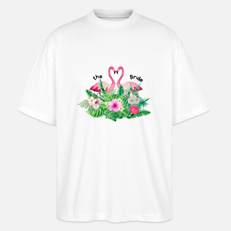 Der Flanschflamingo tropisch - Stanley/Stella Oversized Unisex Bio T-Shirt Blaster 2.0 - Weiß
