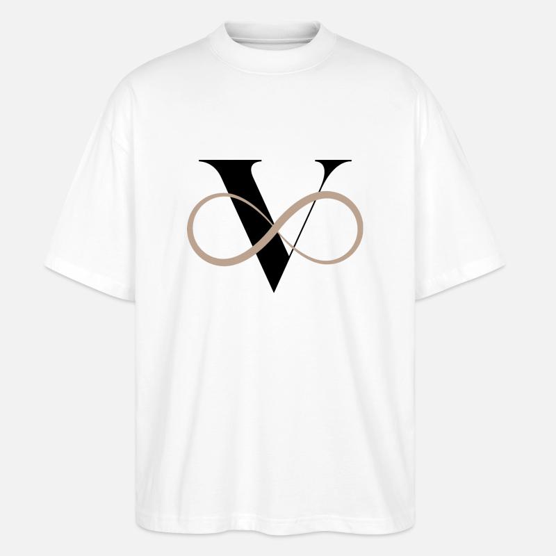 Unendlicher Buchstabe V - Stanley/Stella Oversized Unisex Bio T-Shirt Blaster 2.0 - Weiß
