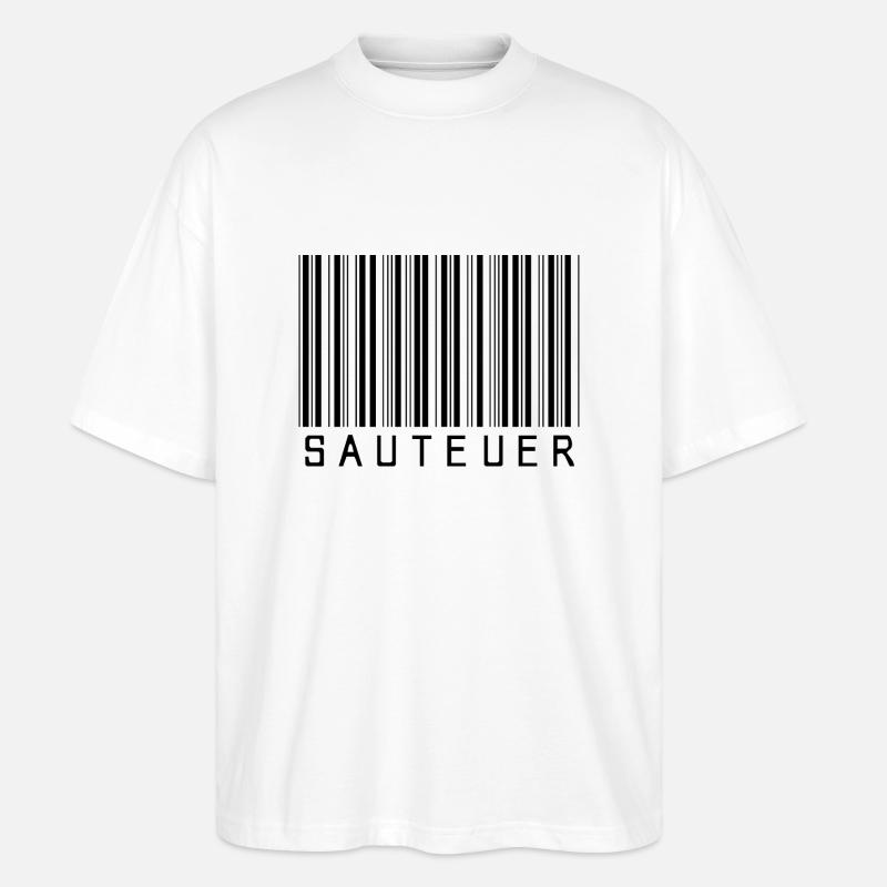 Strichcode "SAUTEUER" black/schwarz - Stanley/Stella Oversized Unisex Bio T-Shirt Blaster 2.0 - Weiß