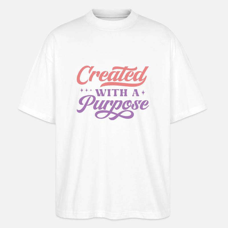 Created With A Purpose - Stanley/Stella Oversized Unisex Bio T-Shirt Blaster 2.0 - Weiß
