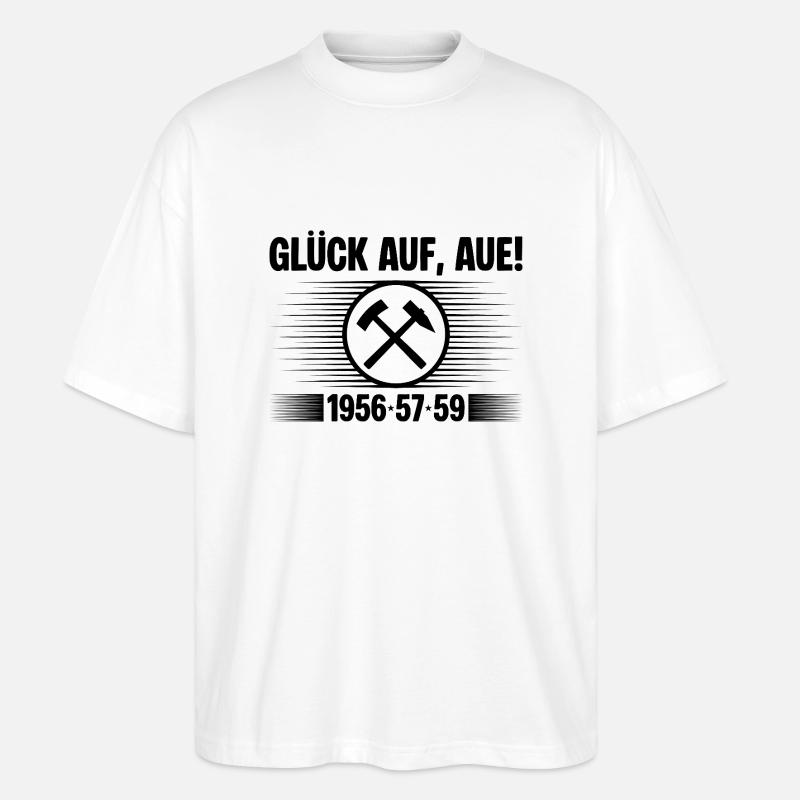 Glück auf Aue - Stanley/Stella Oversized Unisex Bio T-Shirt Blaster 2.0 - Weiß
