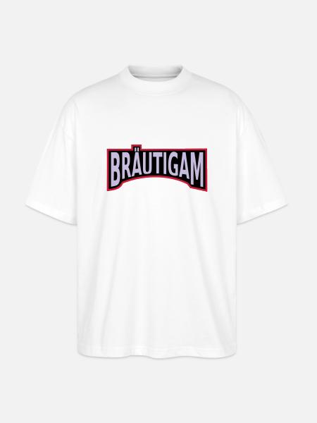 Junggesellenabschied Bräutigam - Stanley/Stella Oversized Unisex Bio T-Shirt Blaster 2.0 - Weiß