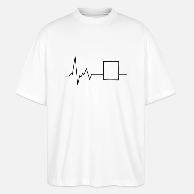 Herzschlag Briefmarke - Stanley/Stella Oversized Unisex Bio T-Shirt Blaster 2.0 - Weiß