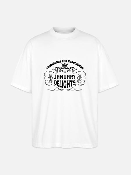 Snowflakes and Resolutions: January Delights. - Stanley/Stella Oversized Unisex Organic T-shirt Blaster 2.0 - white