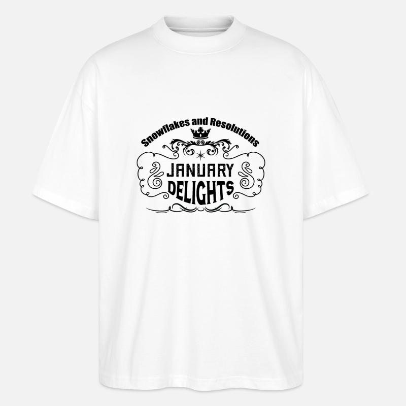 Snowflakes and Resolutions: January Delights. - Stanley/Stella Oversized Unisex Organic T-shirt Blaster 2.0 - white