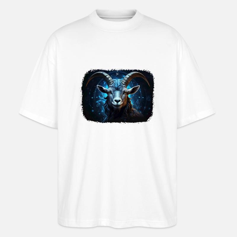 Sternzeichen Steinbock - Stanley/Stella Oversized Unisex Bio T-Shirt Blaster 2.0 - Weiß