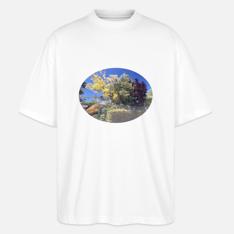 Bunte Bäume, blauer Himmel - Stanley/Stella Oversized Unisex Bio T-Shirt Blaster 2.0 - Weiß