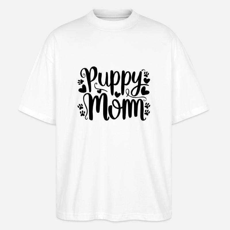 Welpe Hund - Stanley/Stella Oversized Unisex Bio T-Shirt Blaster 2.0 - Weiß