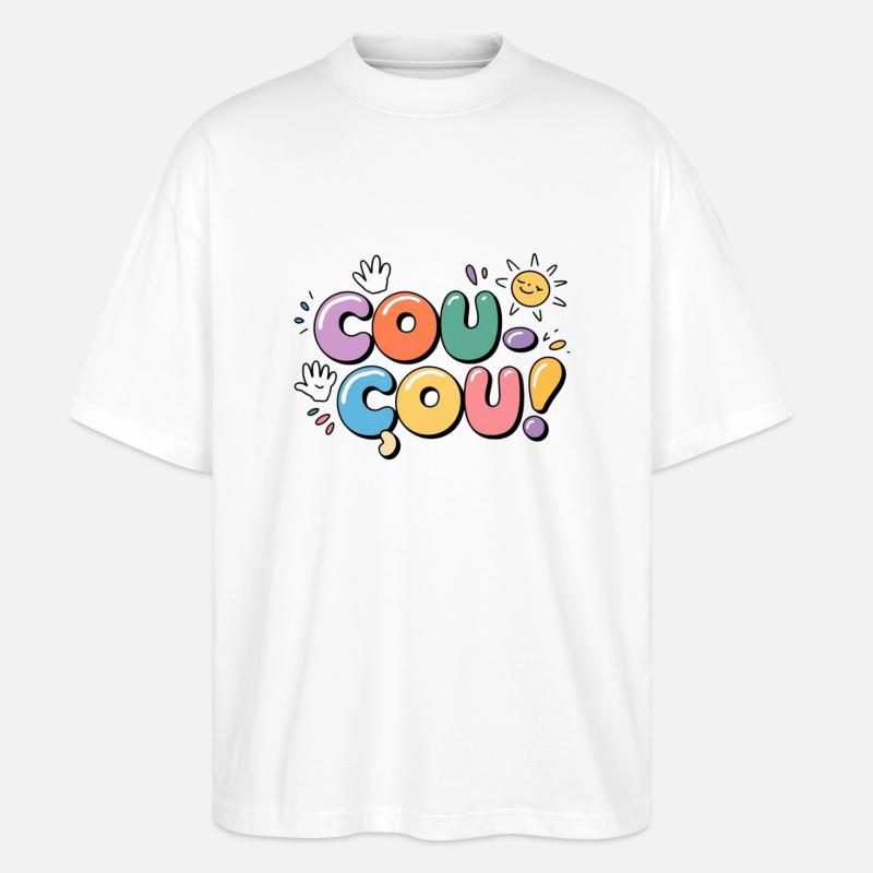 Coucou - Message en Douceur - T-shirt bio Blaster 2.0 coupe oversize Stanley/Stella Unisexe - blanc