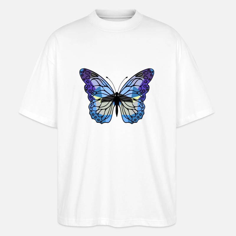 Schmetterling - Stanley/Stella Oversized Unisex Bio T-Shirt Blaster 2.0 - Weiß