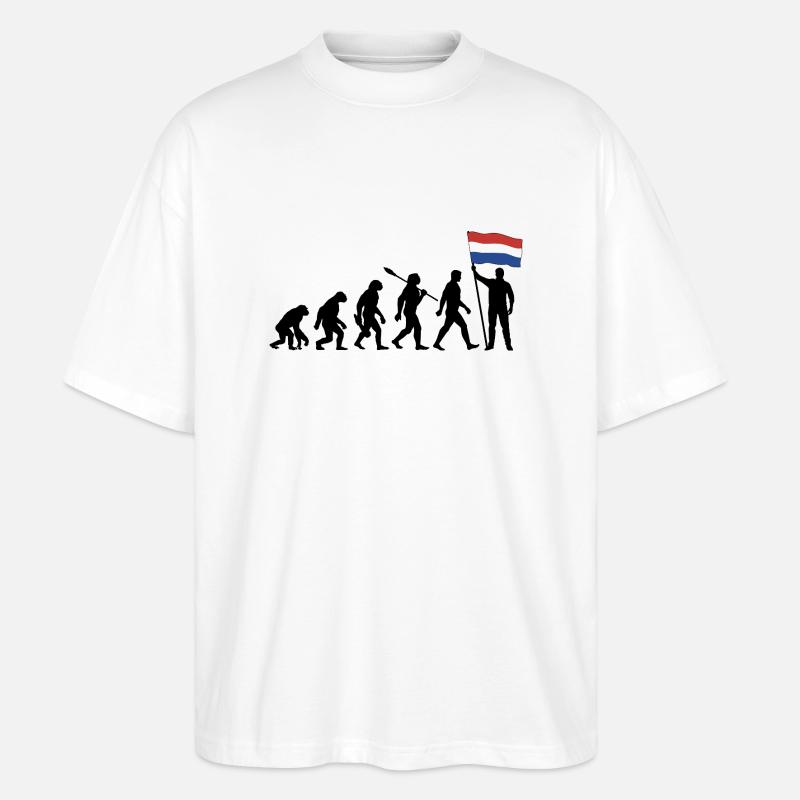 Holland - Evolution - Flagge - Nation - Stanley/Stella Oversized Unisex Bio T-Shirt Blaster 2.0 - Weiß