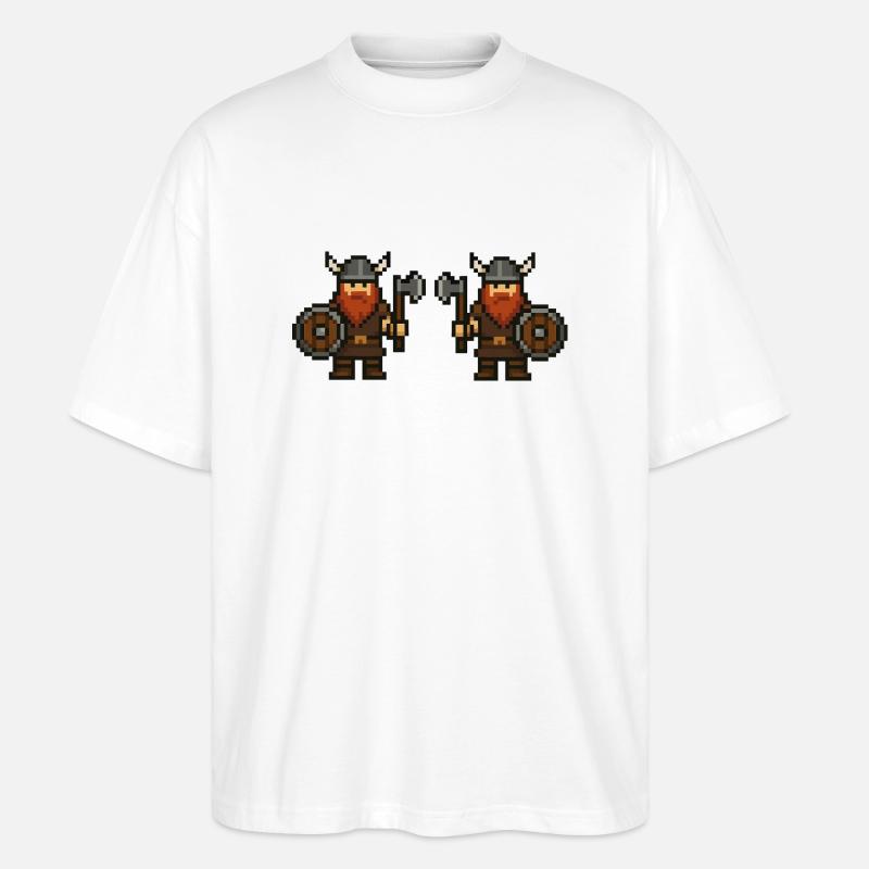 wikinger pixel 2 - Stanley/Stella Oversized Unisex Bio T-Shirt Blaster 2.0 - Weiß