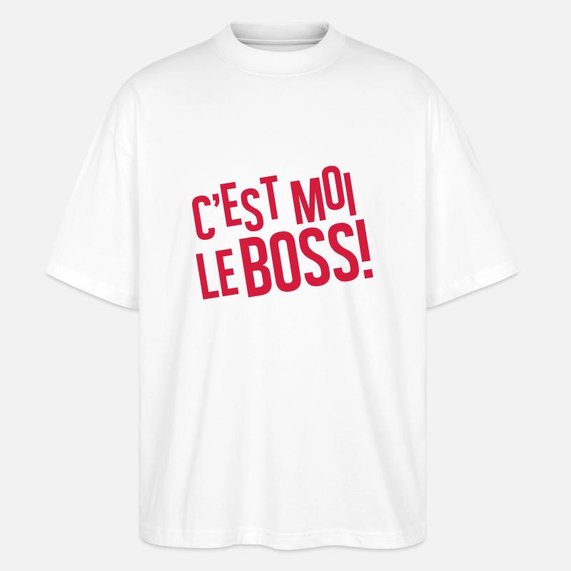 C'est moi le boss - T-shirt bio Blaster 2.0 coupe oversize Stanley/Stella Unisexe - blanc