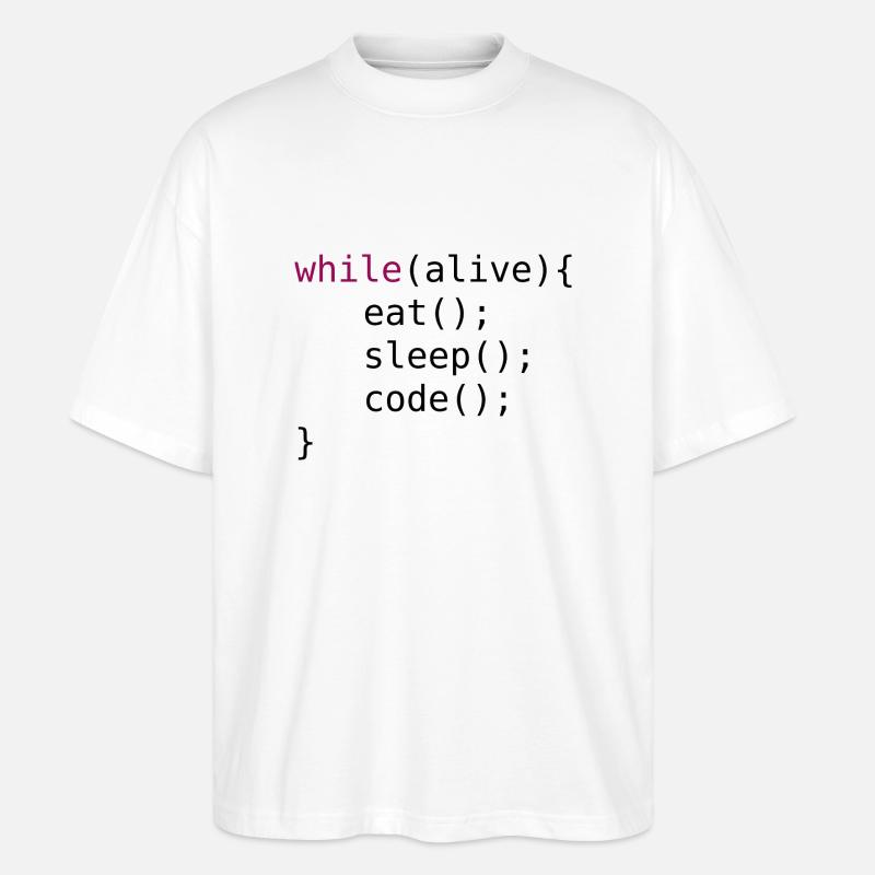 Code source drôle - T-shirt bio Blaster 2.0 coupe oversize Stanley/Stella Unisexe - blanc