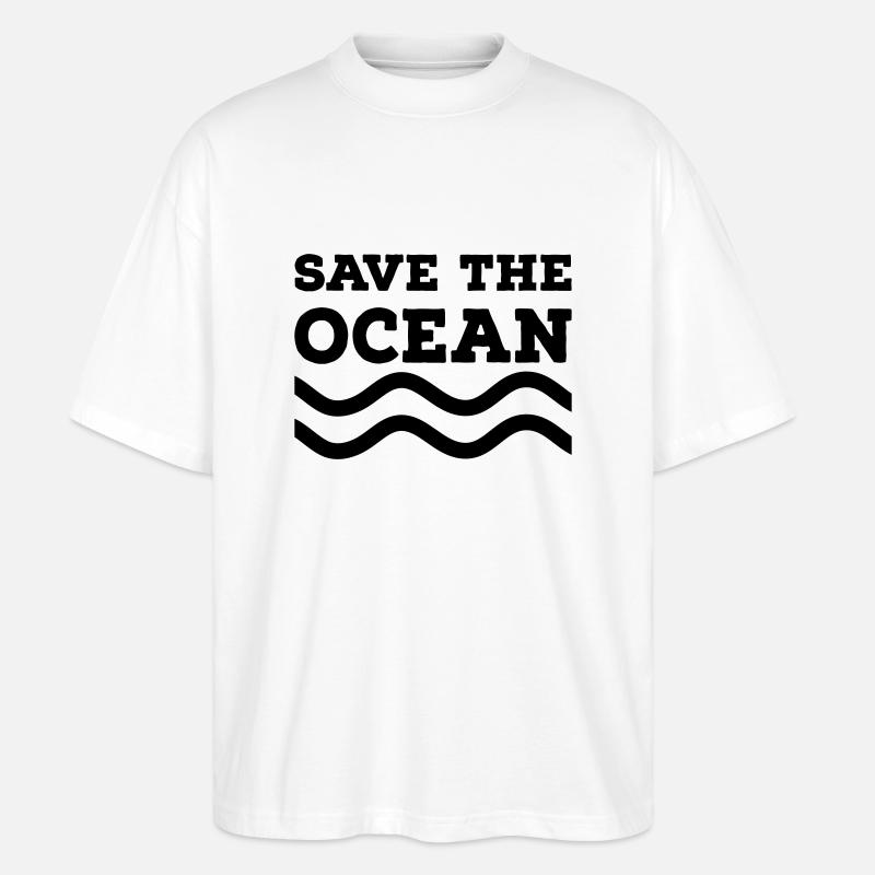Rettet den Ozean - Stanley/Stella Oversized Unisex Bio T-Shirt Blaster 2.0 - Weiß
