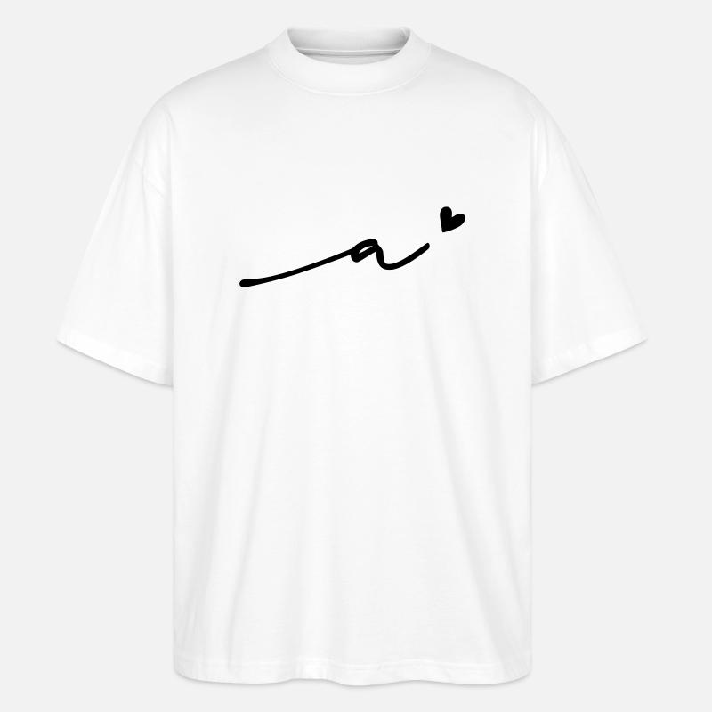 Lettre a) Cursive - T-shirt bio Blaster 2.0 coupe oversize Stanley/Stella Unisexe - blanc
