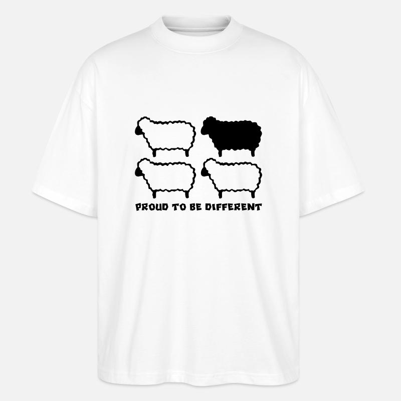DIFFERENT SHEEP - 1C - Stanley/Stella Oversized Unisex Bio T-Shirt Blaster 2.0 - Weiß
