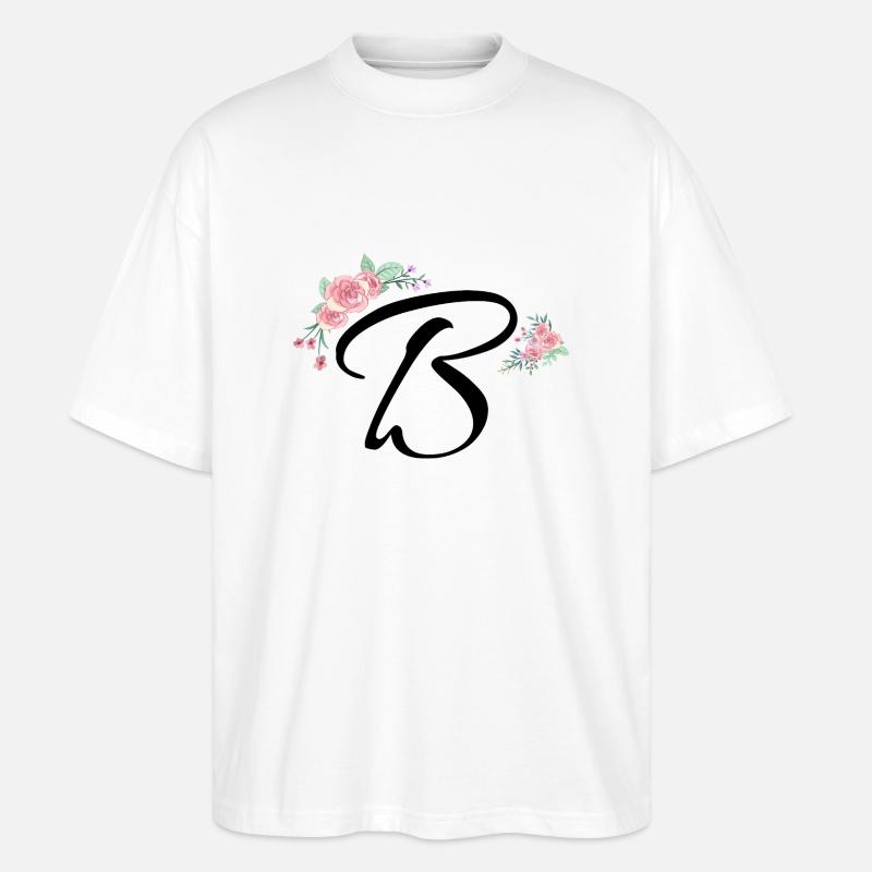 Buchstabe b Blumen - Stanley/Stella Oversized Unisex Bio T-Shirt Blaster 2.0 - Weiß