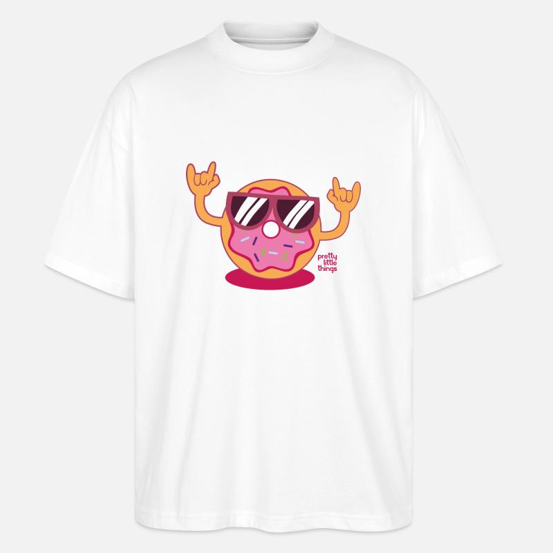 Süßigkeit Donut - Stanley/Stella Oversized Unisex Bio T-Shirt Blaster 2.0 - Weiß