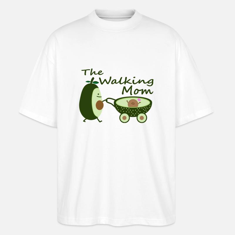 Avocado als Walking Mom - Stanley/Stella Oversized Unisex Bio T-Shirt Blaster 2.0 - Weiß