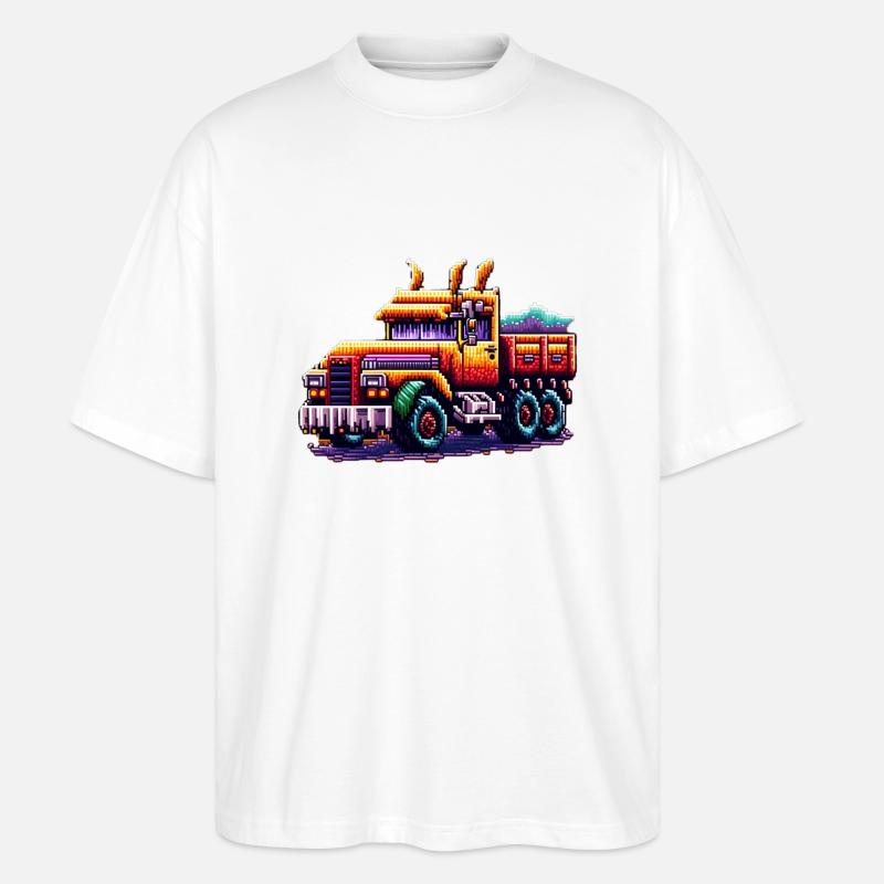 Pixel Truck Nr. 2 - Stanley/Stella Oversized Unisex Bio T-Shirt Blaster 2.0 - Weiß